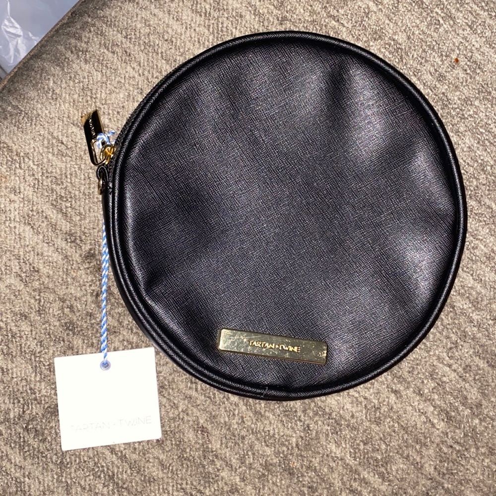 Tartan and twine small round bag